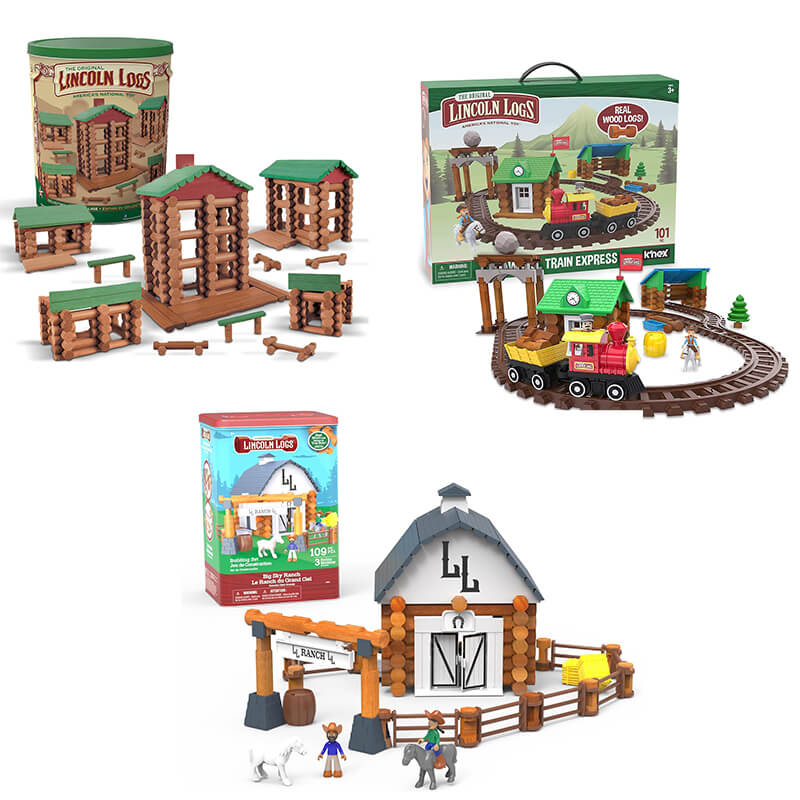 Various Lincoln Logs sets